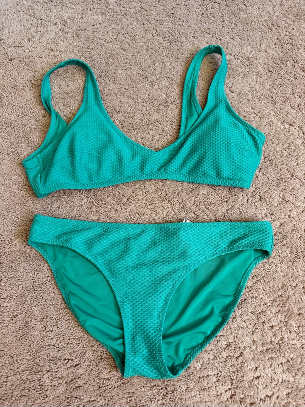 aerie Textured Emerald Green Bikini Set - Picture 12 of 13